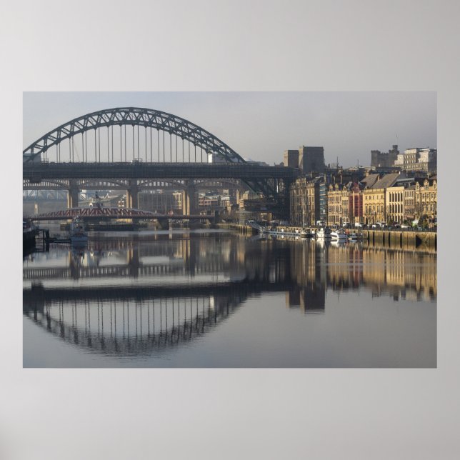Poster Newcastle Quayside & the Tyne Bridge (Frente)