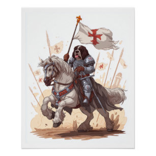 Póster Newfoundland Cavalheiresco - Armadura Real para Cã