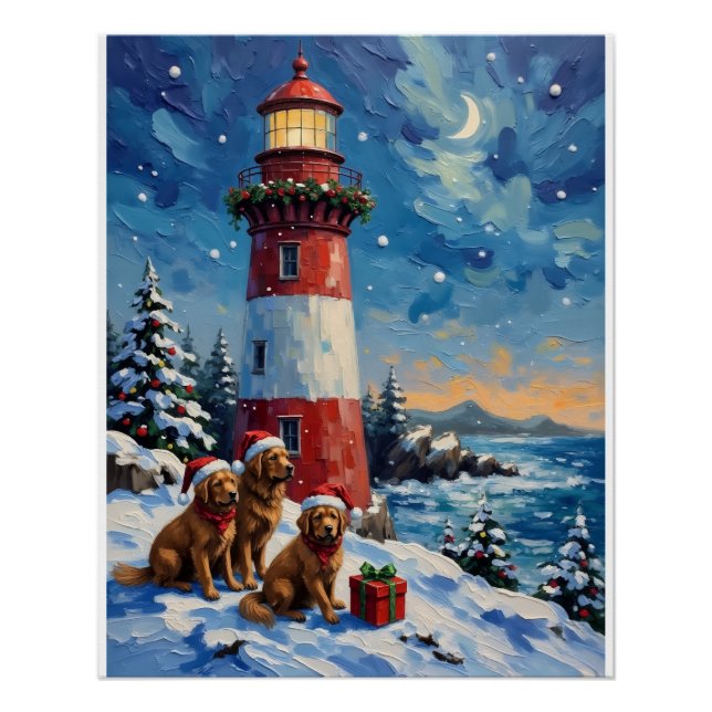 Póster Newfoundland Christmas Lighthouse Holiday (Frente)