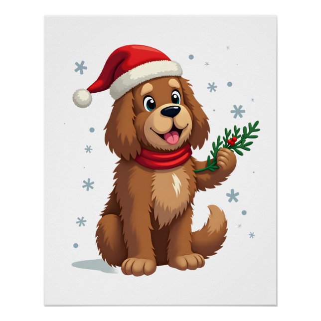 Póster Newfoundland Santa Hat (Frente)