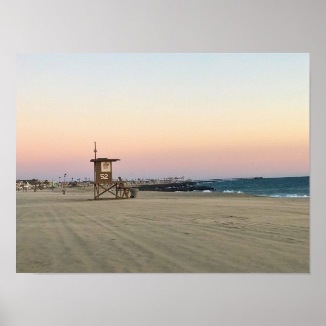 Poster Newport Beach em Sunset, Califórnia (Frente)