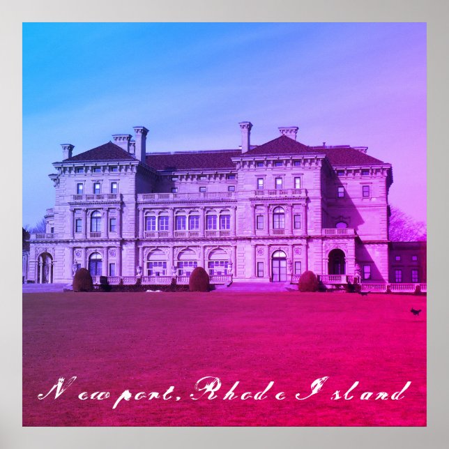 Poster Newport, Rhode Island Cliff Walk Beach Mansion (Frente)