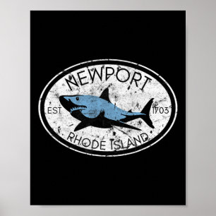 Poster Newport Rhode Island Pescaria Tubarão Peixe Praia