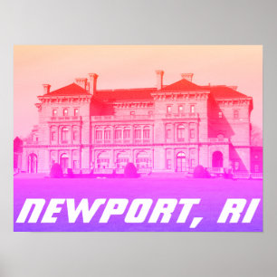Poster Newport, RI Cliff Walk Mansion - Idade Dourada