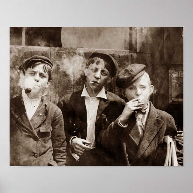 Póster Newsboys Smoking - Foto do Trabalho Infantil de 19 (Frente)
