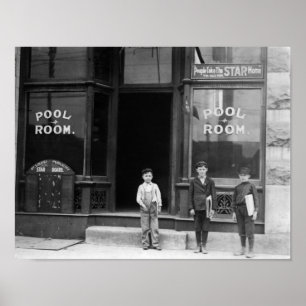 Poster Newsies fora de uma sala de piscina - St Louis -