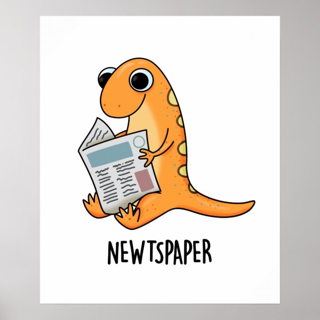 Poster Newspaper Funny Newt Pun (Frente)