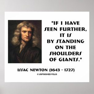 Póster Newton que está nos ombros de Giants