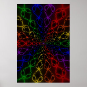 Póster Newton Rainbow Arte Fractal Arco-Íris