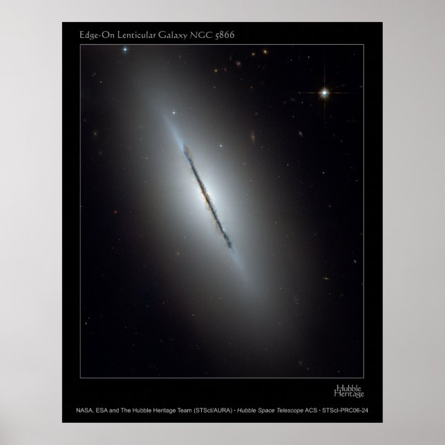 Póster NGC5866-Edge-OnLenticularGalaxy-20 (Frente)