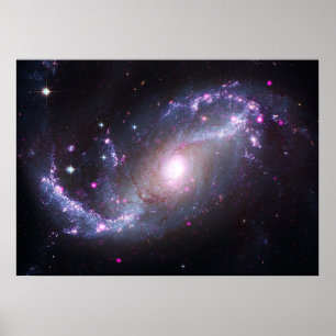 Poster NGC 1672 Galáxia Espiral Telescópios espaciais