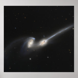 Póster NGC 4676, igualmente conhecido como as galáxias
