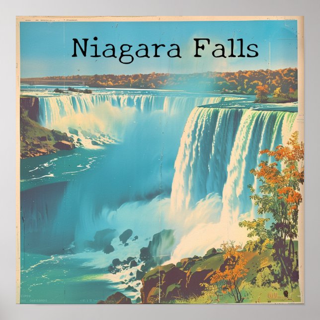 Poster Niagara Cai Nostalgia: Estilo Vintage Viagem Art (Frente)