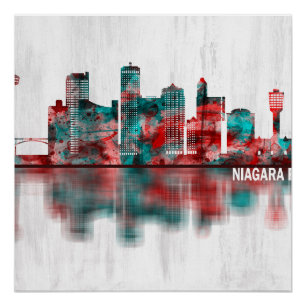 Póster Niagara Falls Canada Skyline