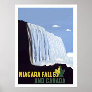 Poster Niagara Falls, natural vagueia, Canadá, vintage