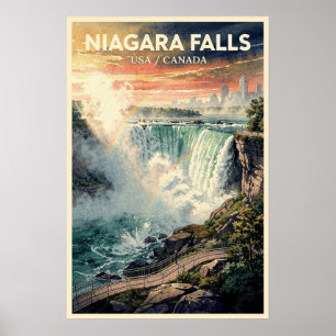 Poster Niagara Falls Viagem Antiga