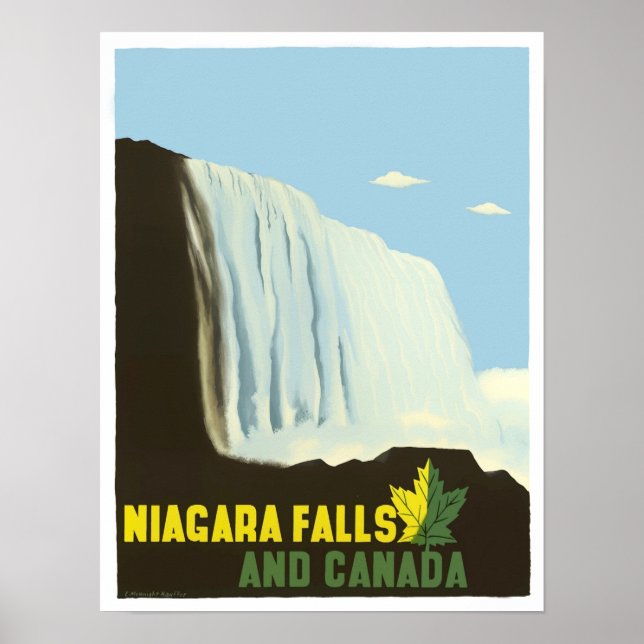 Poster Niagara Falls viagens vintage (Frente)
