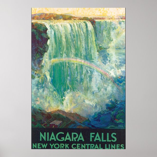 Póster Niagra Fala Viagens vintage (Frente)