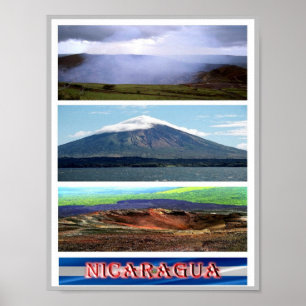 Poster Nicarágua - Volcán - Mosaico -