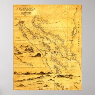 Póster NicaráguaMapa Panorâmico Nicarágua