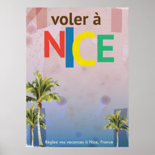 Póster Nice, França viagens vintage
