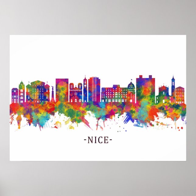 Poster Nice France Skyline (Frente)