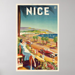 Póster Nice France Viagens vintage