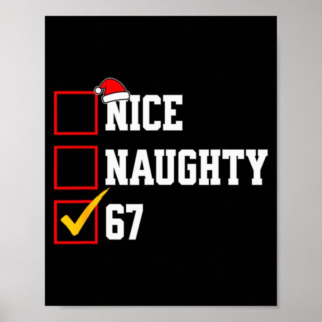 Poster Nice Naughty 67 Christmas Six Seven Xmas Costume M (Frente)