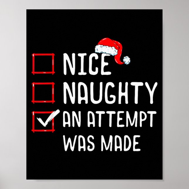 Poster Nice Naughty An Attempt Was Made Christmas List  (Frente)