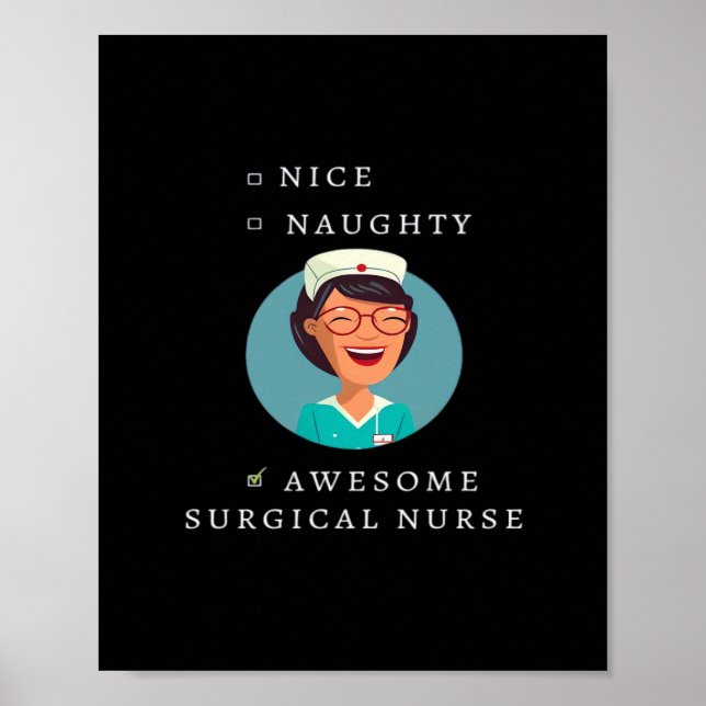 Poster Nice Naughty Awesome Surgical Nurse  (Frente)