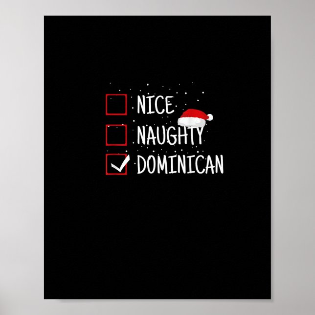 Poster Nice Naughty Dominican Christmas List   (Frente)