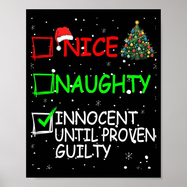 Poster Nice Naughty Innocent Until Proven Guilty Christma (Frente)