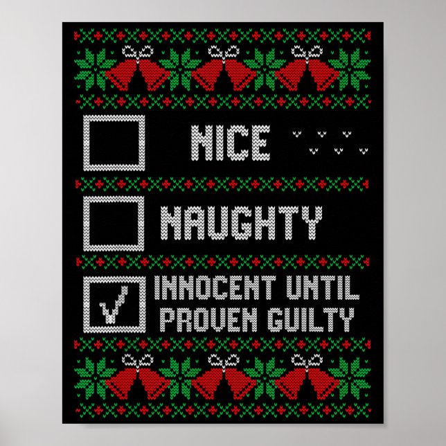 Poster Nice Naughty Innocent Until Proven Guilty Christma (Frente)