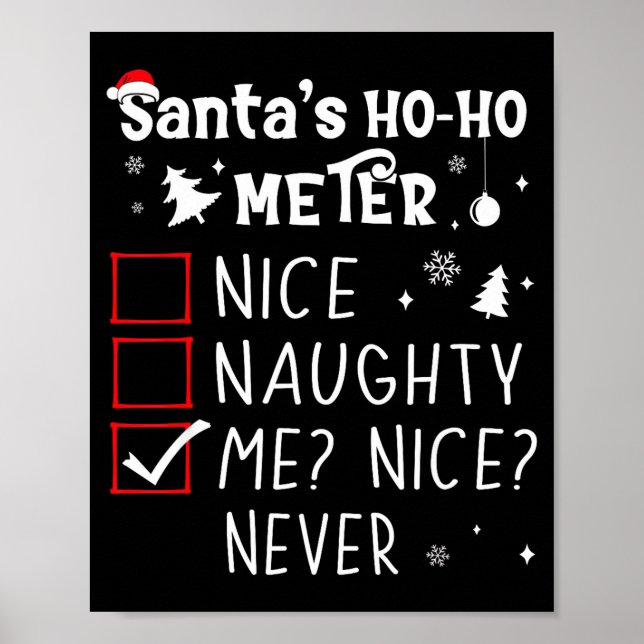 Poster Nice Naughty Me_ Nice_ Never_ Christmas List Santa (Frente)