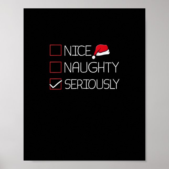 Poster Nice Naughty Seriously Christmas Modern Style  (Frente)