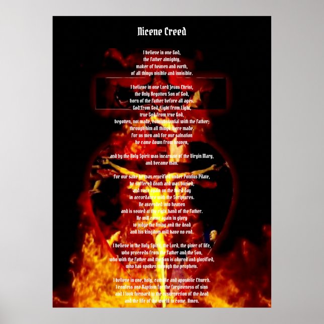 POSTER NICENE CREED CATHOLIC CRUCIFIXION HOLY TRINITY (Frente)
