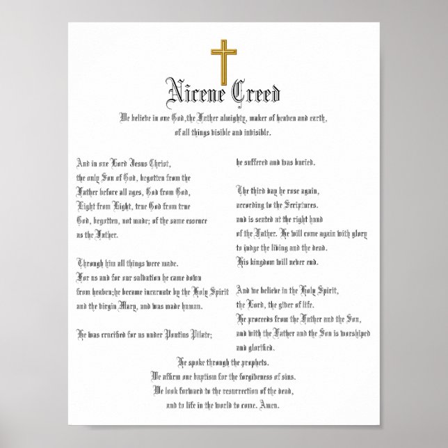 Poster Nicene Creed e Cross (Frente)