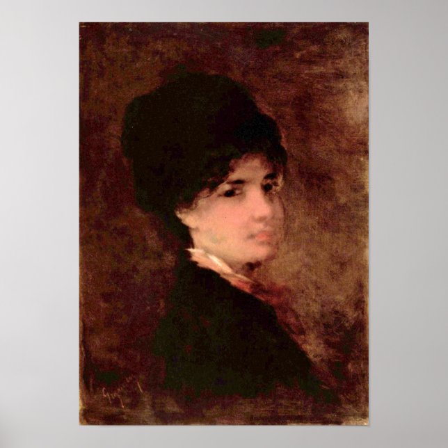 Póster Nicolae Grigorescu - Retrato de uma Mulher (Frente)
