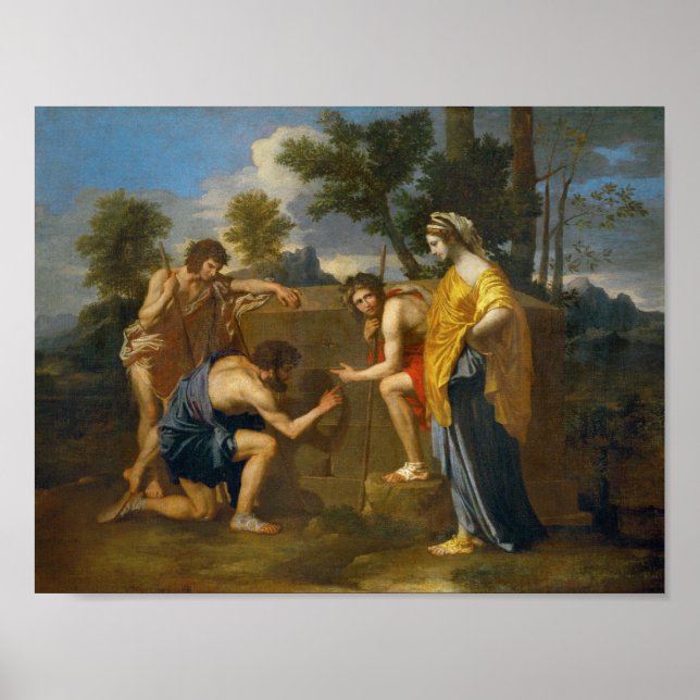 Póster Nicolas Poussin - Et em Arcadia ego (Frente)