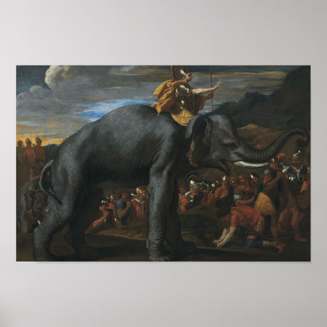 Póster Nicolas Poussin - Hannibal atravessando os Alpes (Frente)