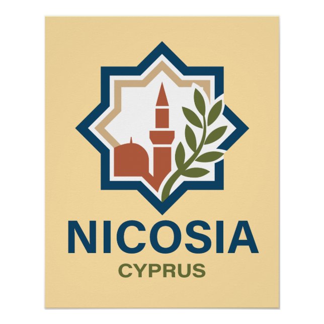 Póster Nicosia Chipre Mediterrâneo (Frente)