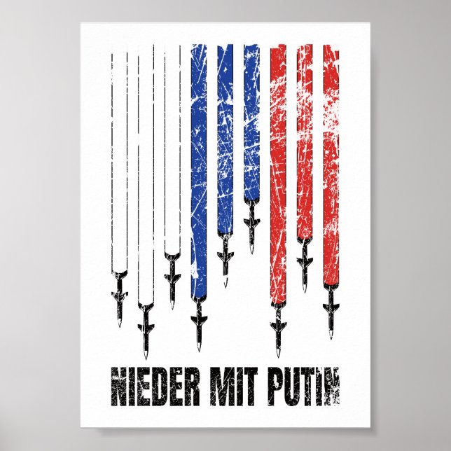 Poster Nieder mit Putin Antikrieg Frieden Ucrânia (Frente)