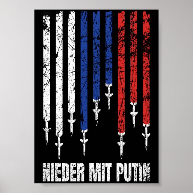 Poster Nieder mit Putin Antikrieg Frieden Ucrânia (Frente)