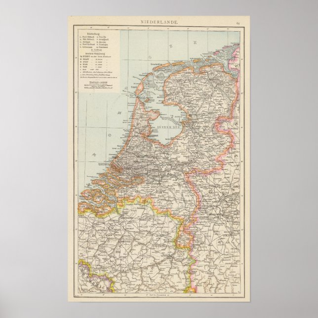 Póster Niederlande - Mapa Holandês (Frente)
