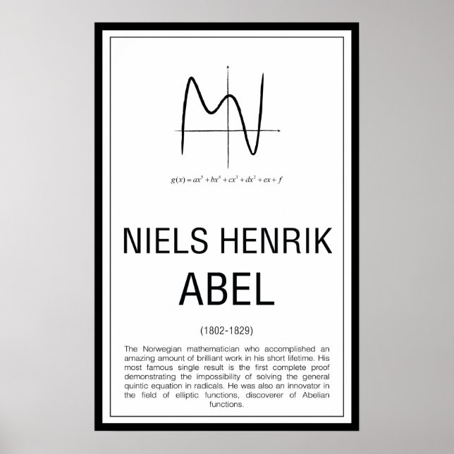 Poster Niels Henrik Abel (Frente)