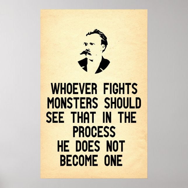 Poster Nietzsche Cote Quem Luta Contra Monstros (Frente)