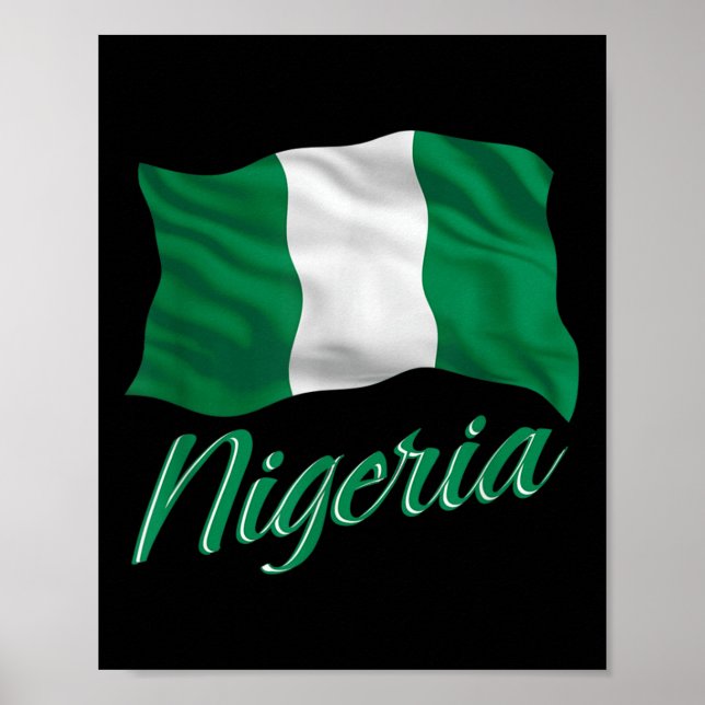 Poster Nigeriana Bandeira Da Nigéria África Homens Mulher (Frente)