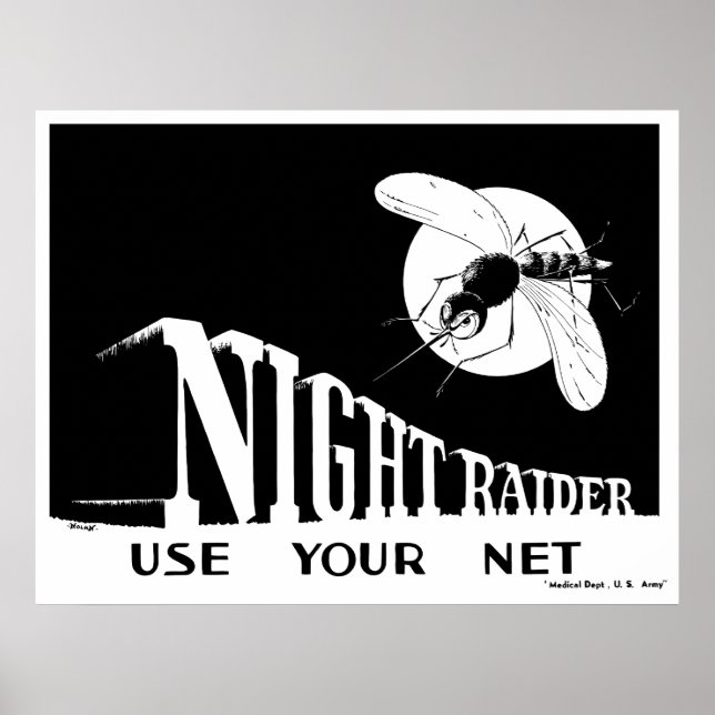 Poster Night Raider - WW2 Malaria (Frente)