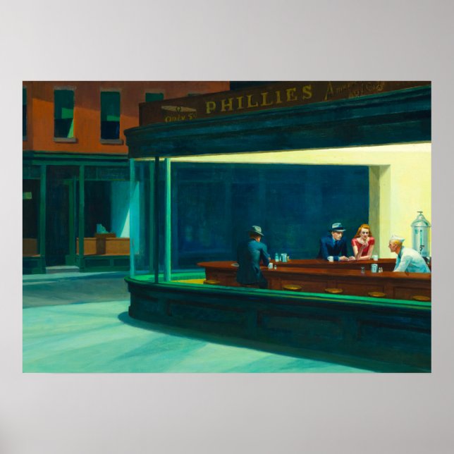 Poster Nighthawks, 1942 por Edward Hopper (Frente)