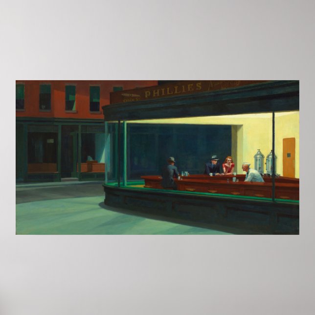 Poster Nighthawks de Hopper (Frente)